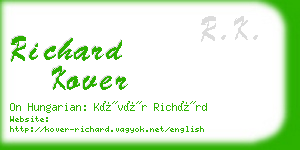 richard kover business card